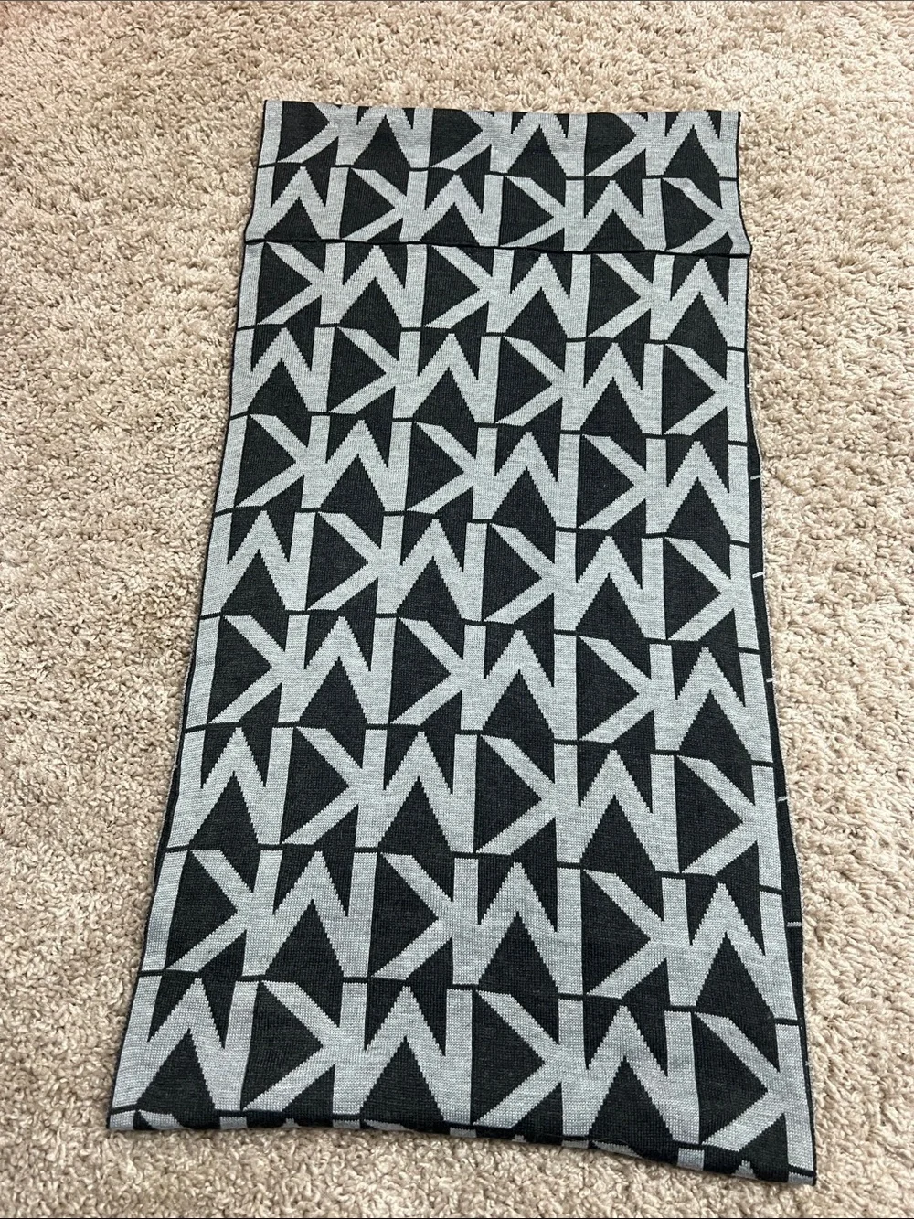 Michael Michael Kors Black & Gray Signature Infinity Scarf